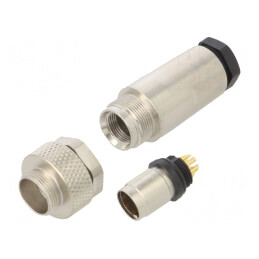 Conector M9 Mufă Tată Aurit 125V IP67 8 Pin pe Cablu | Electronic-mag.ro | Componente Electronice