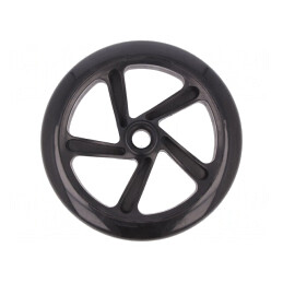 Ax | neagră | cu împingere | Ø: 200mm | Acoperire: poliuretan | W: 30mm | SCOOTER/SKATE WHEEL 200×30MM - BLACK