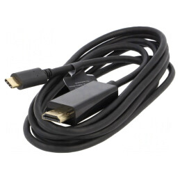 Adaptor | HDMI 2.0,USB 3.1 | HDMI mufă,USB C mufă | 2m | negru | A-CM-HDMIM-02