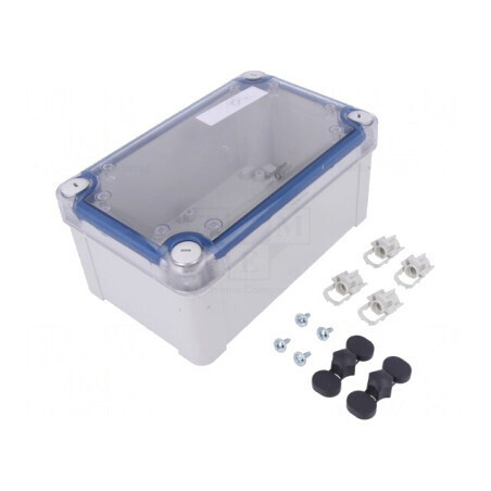 Carcasă universală policarbonat gri 121x192x87mm | Electronic-mag.ro | Componente Electronice