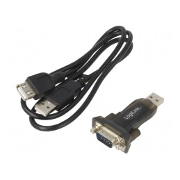 Convertor USB-RS232 | D-Sub 9pin tată,USB A mufă | USB 2.0 | AU0002F