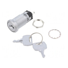Intrerupator cu Cheie SPDT 2 Pini Panou SK12BAW01 | Electronic-mag.ro | Componente Electronice
