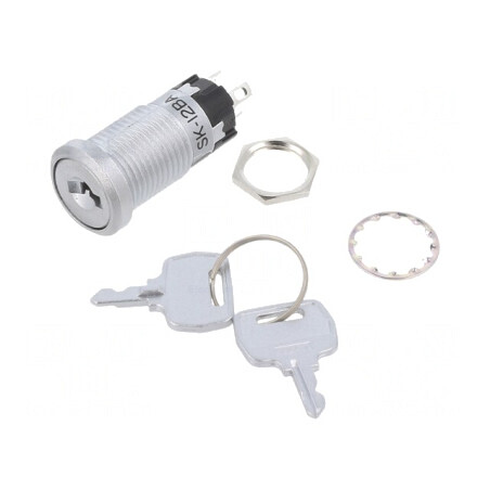 Intrerupator cu Cheie SPDT 2 Pini Panou SK12BAW01 | Electronic-mag.ro | Componente Electronice