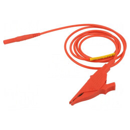 Cablu de măsurare 32A cu mufă banană și clemă crocodil roșie | Electronic-mag.ro | Componente Electronice