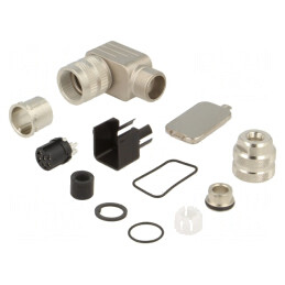 Conector M16 Mufă Mamă 6 PIN Ecranat Argintat 5A IP67 | Electronic-mag.ro | Componente Electronice