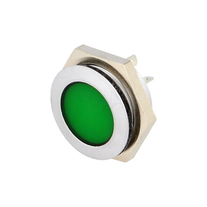 Lampă de control LED verde 24-28VDC Ø22mm IP67 metal | Electronic-mag.ro | Componente Electronice Lampă de control LED verde 24-28VDC Ø22mm IP67 metal | Electronic-mag.ro | Componente Electronice
