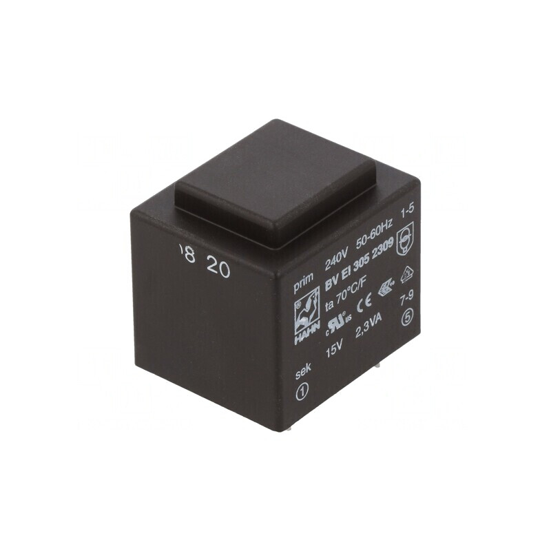 Transformator încapsulat 2,3VA 240VAC 15V 153mA PCB | Electronic-mag.ro | Componente Electronice
