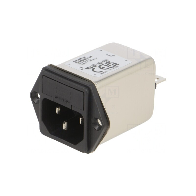 Conector Alimentare AC Soclu Tată 4A 250VAC C14 FN9260B-4-06 | Electronic-mag.ro | Componente Electronice
