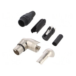 Mufă XLR Mamă 5 PIN 90° Rotativă pentru Cablu | Electronic-mag.ro | Componente Electronice