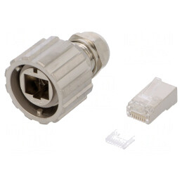 Mufă | RJ45 | PIN: 8 | Cat: 5e | ecranat | Dispunere: 8p8c | 4,83÷6,73mm | 17-101794