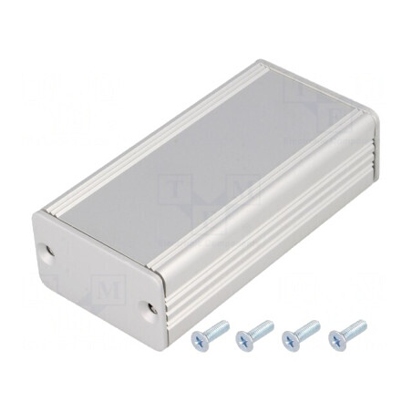 Carcasă aluminiu gri 41x80x24mm AKG | Electronic-mag.ro | Componente Electronice