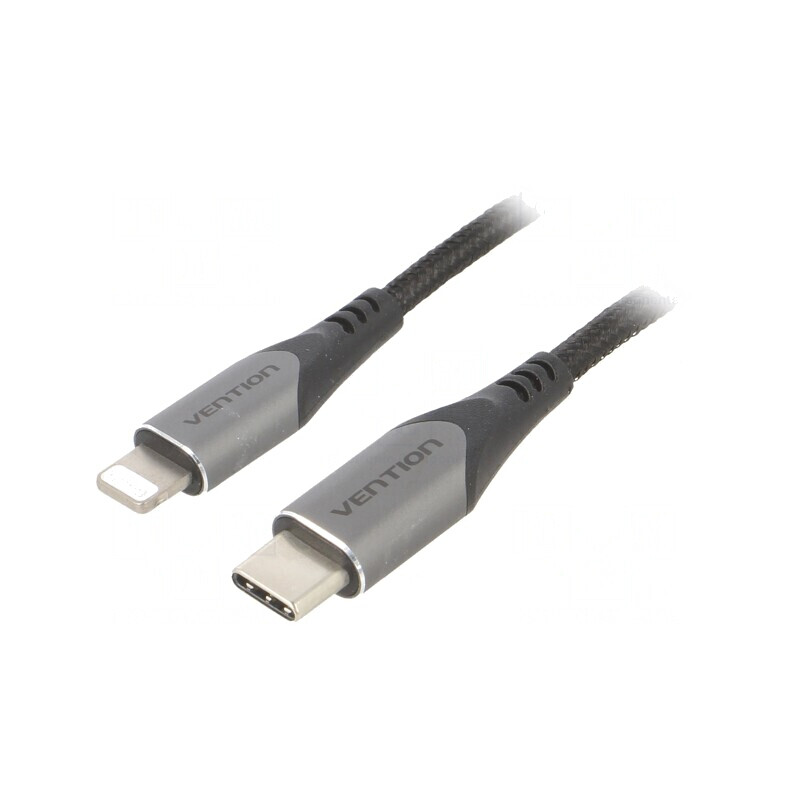 Cablu USB 2.0 Apple Lightning la USB C 2m Negru 3A | Electronic-mag.ro | Componente Electronice