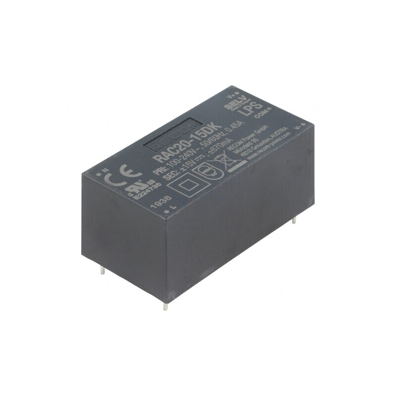 Convertor AC/DC 20W 15VDC RAC20-15DK | Electronic-mag.ro | Componente Electronice