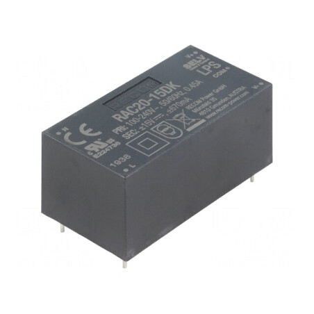 Convertor AC/DC 20W 15VDC RAC20-15DK | Electronic-mag.ro | Componente Electronice