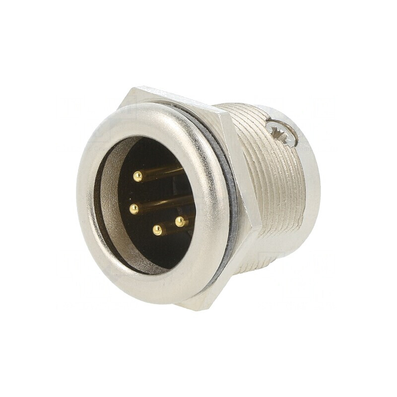 Soclu XLR tată 4 pini argint 10A | Electronic-mag.ro | Componente Electronice