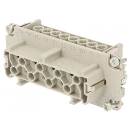 Conector HDC Inserturi Mamă 8+8 PE 16A | Electronic-mag.ro | Componente Electronice