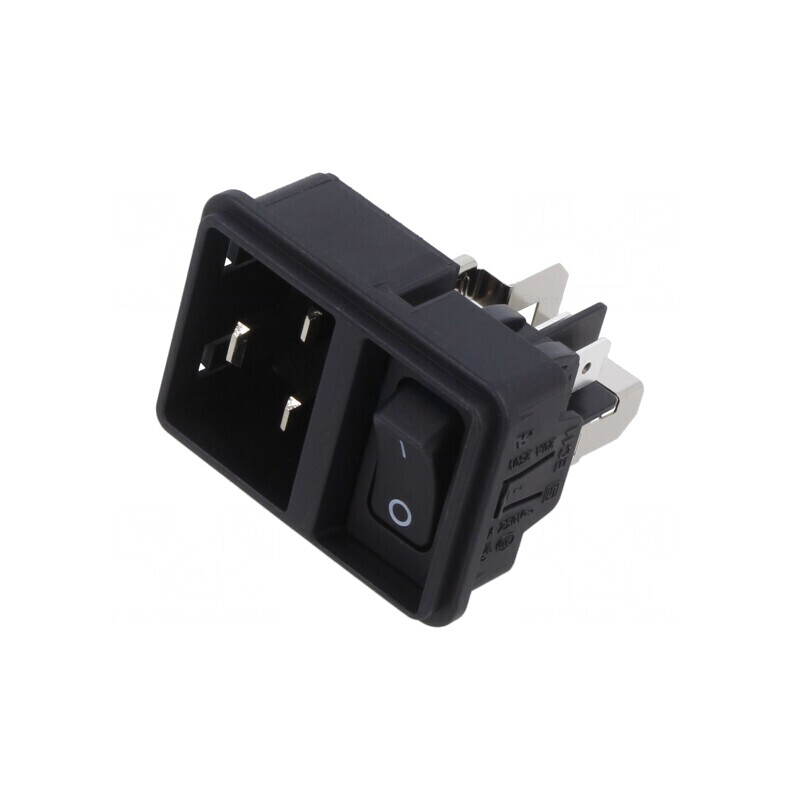 Conector alimentare AC soclu tată 16A 250V IEC 60320 | Electronic-mag.ro | Componente Electronice
