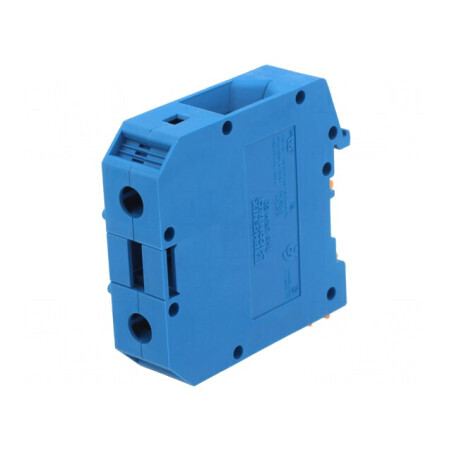 Conector de șine 50mm2, 1 pistă, 2 borne, albastru UKH | Electronic-mag.ro | Componente Electronice