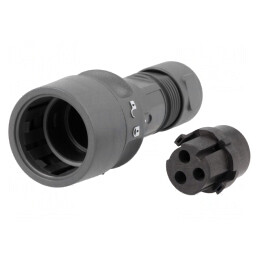 Conector circular mufă mamă 3 pini fără contacte pe cablu | Electronic-mag.ro | Componente Electronice