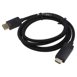 Cablu DisplayPort 1.2 la HDMI 2.0, Negru | Electronic-mag.ro | Componente Electronice