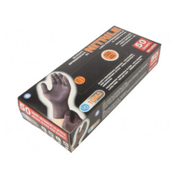 Mănuși de Protecție Nitril Negre M 50 buc. | Electronic-mag.ro | Componente Electronice