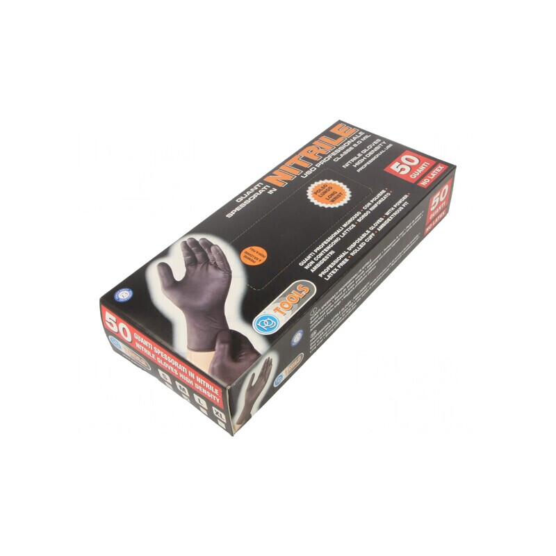Mănuși de Protecție Nitril Negre M 50 buc. | Electronic-mag.ro | Componente Electronice