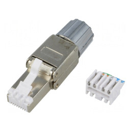 Mufă RJ45 Cat 8.1 Ecranată Dreaptă 8p8c 5-8.5mm | Electronic-mag.ro | Componente Electronice