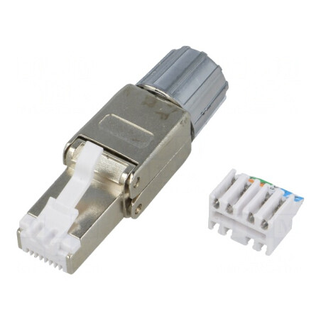 Mufă RJ45 Cat 8.1 Ecranată Dreaptă 8p8c 5-8.5mm | Electronic-mag.ro | Componente Electronice