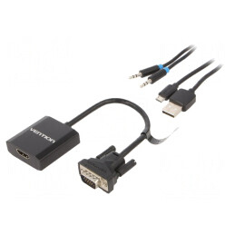 Convertor | HDMI 1.4 | D-Sub 15pin HD mufă,HDMI soclu | 0,15m | ACEB0