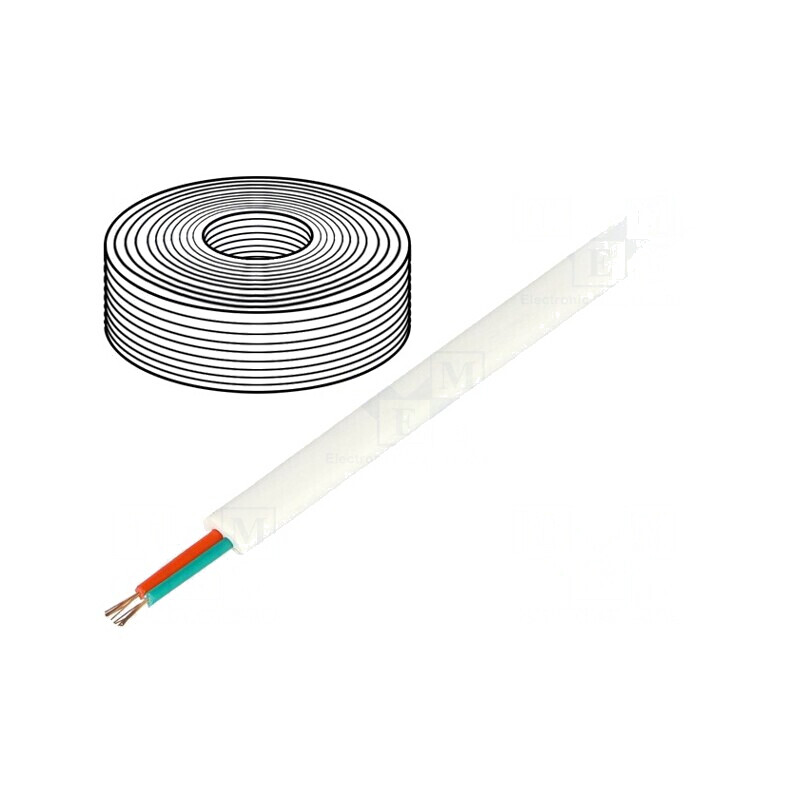 Cablu Telecomunicații Litat 2x28AWG Alb 100m | Electronic-mag.ro | Componente Electronice