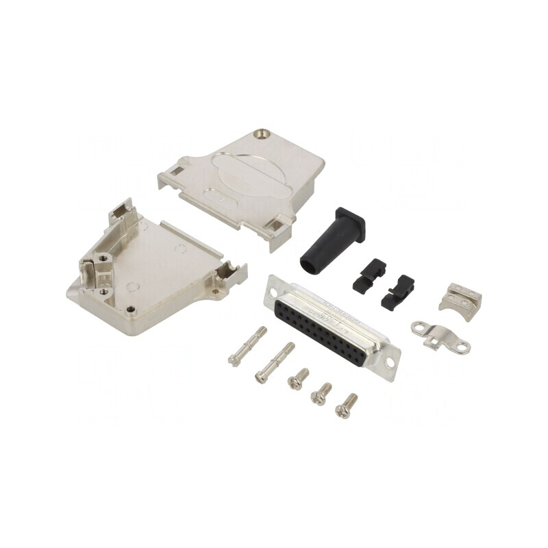 Conector D-Sub 25 PIN Mamă 45° Lipire pe Cablu Gold Flash | Electronic-mag.ro | Componente Electronice