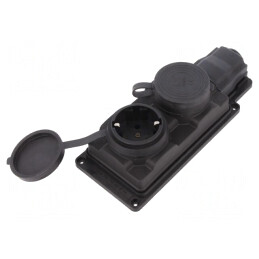 Conector Alimentare AC 250VAC 16A Negru IP44 2P PE | Electronic-mag.ro | Componente Electronice
