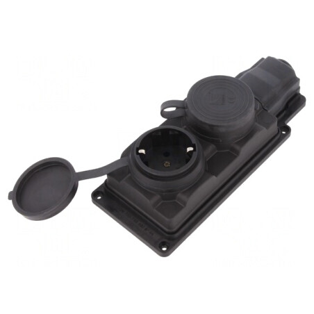 Conector Alimentare AC 250VAC 16A Negru IP44 2P PE | Electronic-mag.ro | Componente Electronice