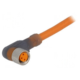 Conector M8 2m mamă 3 PIN unghi 90° PVC LED | Electronic-mag.ro | Componente Electronice