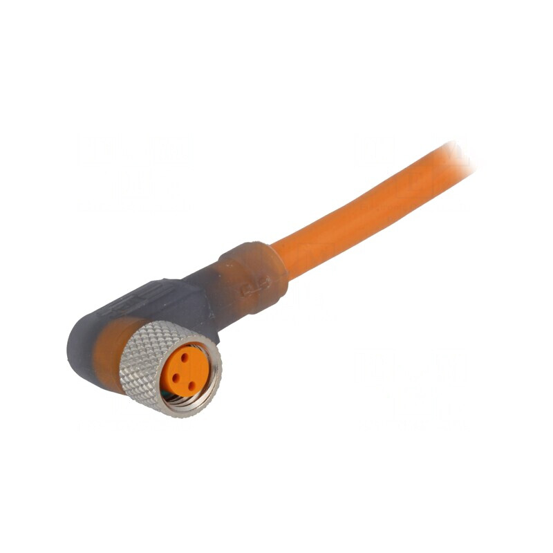 Conector M8 2m mamă 3 PIN unghi 90° PVC LED | Electronic-mag.ro | Componente Electronice