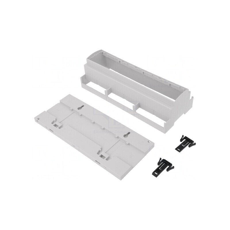 Carcasă pentru șină DIN gri 91x213x62mm 12 module | Electronic-mag.ro | Componente Electronice