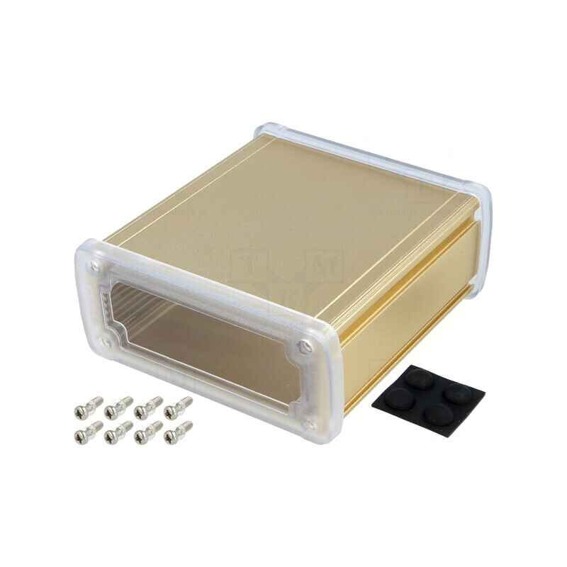 Carcasă Universală Aluminiu Aurit 115x119x51mm | Electronic-mag.ro | Componente Electronice