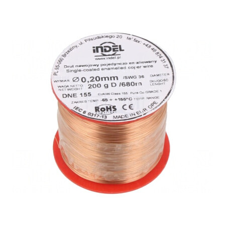 Sârmă Emailată 0,2mm 0,2kg Cu 65-155°C | Electronic-mag.ro | Componente Electronice