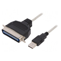 Cablu USB A la Centronics 36 pini 1.8m Transparent