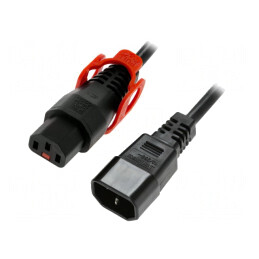 Cablu IEC C13 la C14 cu Blocare 2m | Electronic-mag.ro | Componente Electronice