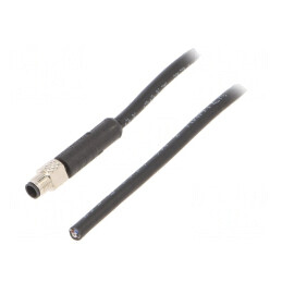 Conector: M5 | mufă | tată | cabluri | pe cablu | PIN: 4 | 1A | drept | 60V | 1m | M5-04BMMM-SL7F01