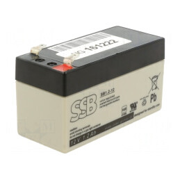 Baterie Plumb-Acid 12V 1.2Ah AGM 97x43x58mm | Electronic-mag.ro | Componente Electronice