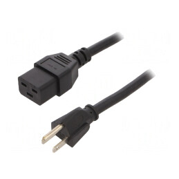 Cablu Alimentare IEC C19 la NEMA 5-15 2,5m Negru | Electronic-mag.ro | Componente Electronice