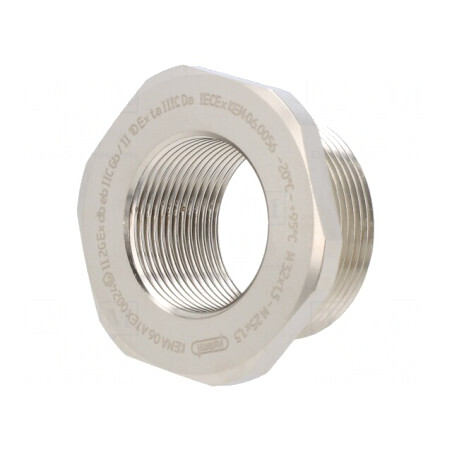 Reducție filet M25 alamă IP68 | Electronic-mag.ro | Componente Electronice