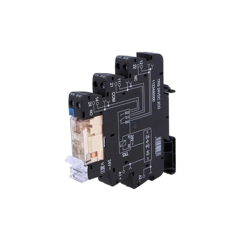 Releu Intermediar DPDT 24VDC 8A pentru Șină DIN | Electronic-mag.ro | Componente Electronice
