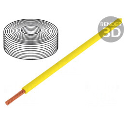 Cablu | litat | Cu | 0,25mm2 | PVC | galben | 100V | 50m | Clasa: 5 | 125-053