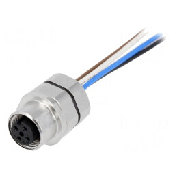 Soclu M12 PIN 4 mamă cabluri IP67 | Electronic-mag.ro | Componente Electronice