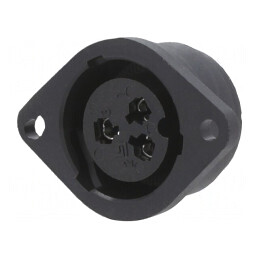 Conector circular 250V 3 PIN 10A IP40 soclu mamă pentru lipire