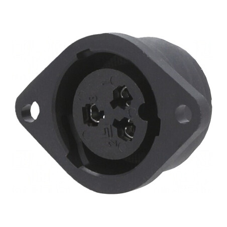 Conector circular 250V 3 PIN 10A IP40 soclu mamă pentru lipire | Electronic-mag.ro | Componente Electronice