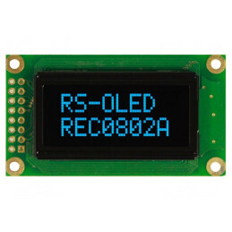 Afișaj OLED Alfanumeric 8x2 58x32x10mm Albastru 16 PIN | Electronic-mag.ro | Componente Electronice